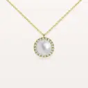 Pendentif perle entouré de diamants